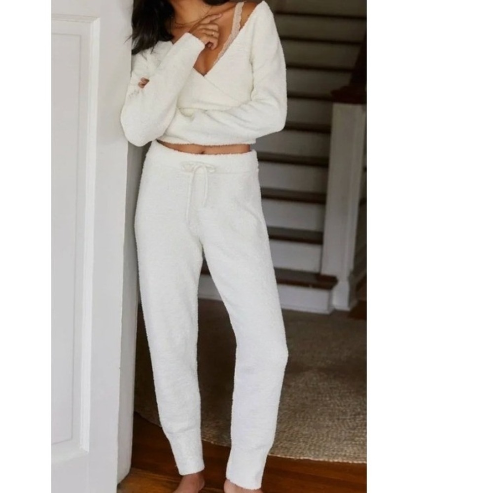 Daily Practice x Anthropologie Boucle Lounge Jogger Top Set in Off White Large
